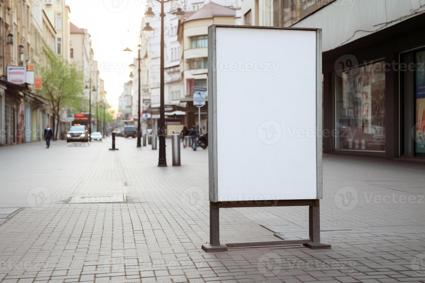 a Blank white sign board mockup isolated outside photo