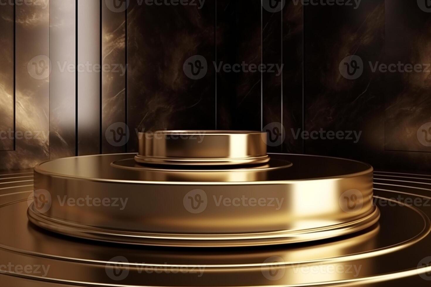 Luxury gold podium backgrounds stage for product presentation display photo