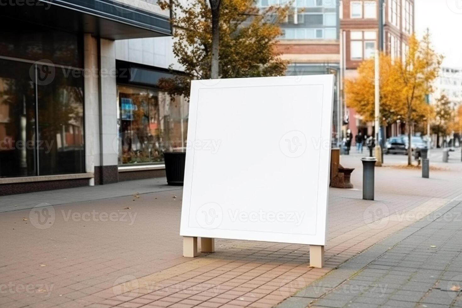 a Blank white sign board mockup isolated outside photo