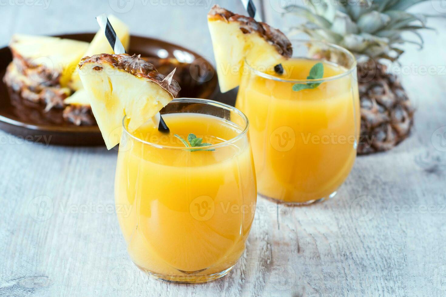 Homemade pineapple juice photo