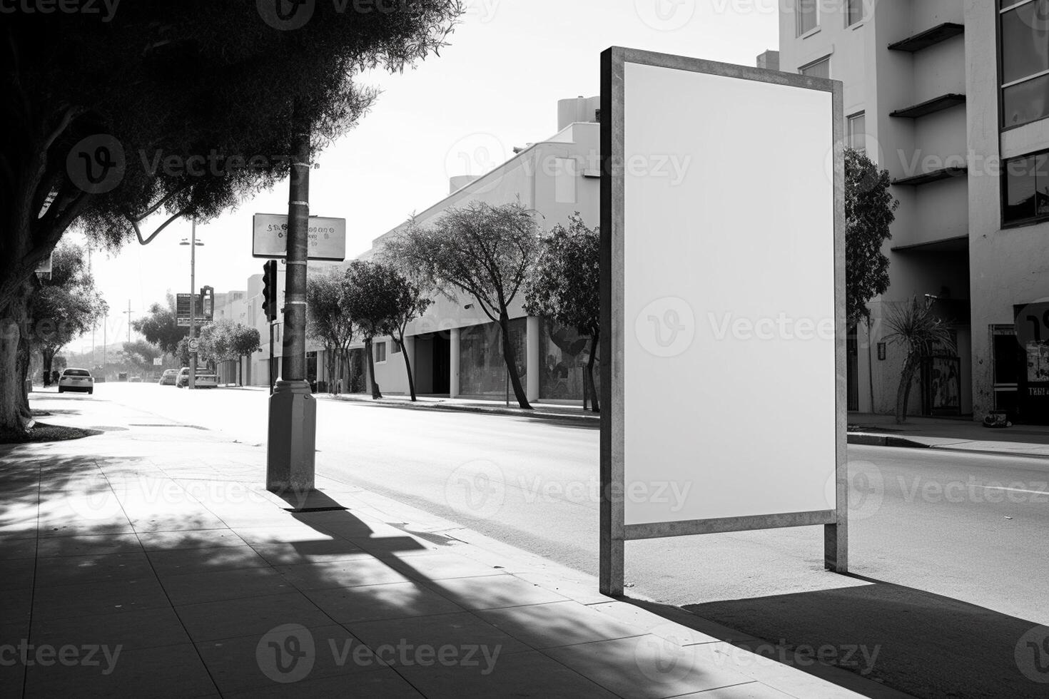 a Blank white sign board mockup isolated outside photo