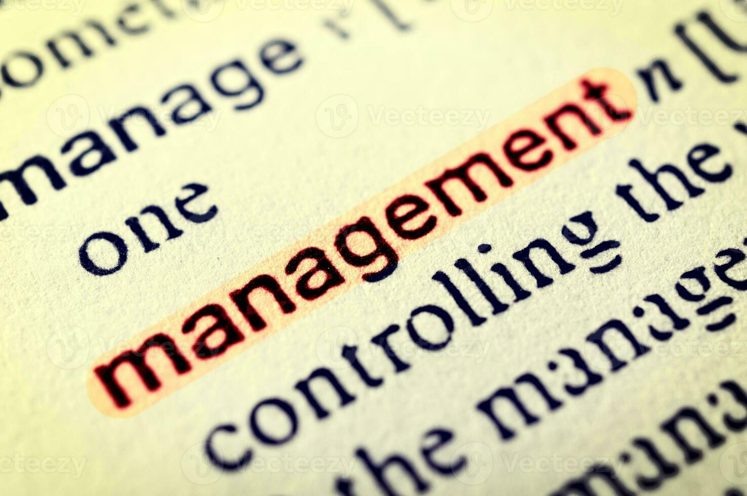 Management  dictionary concept photo