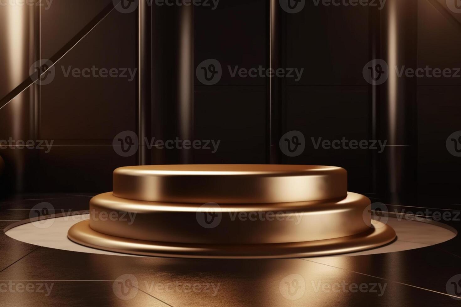 Luxury gold podium backgrounds stage for product presentation display photo