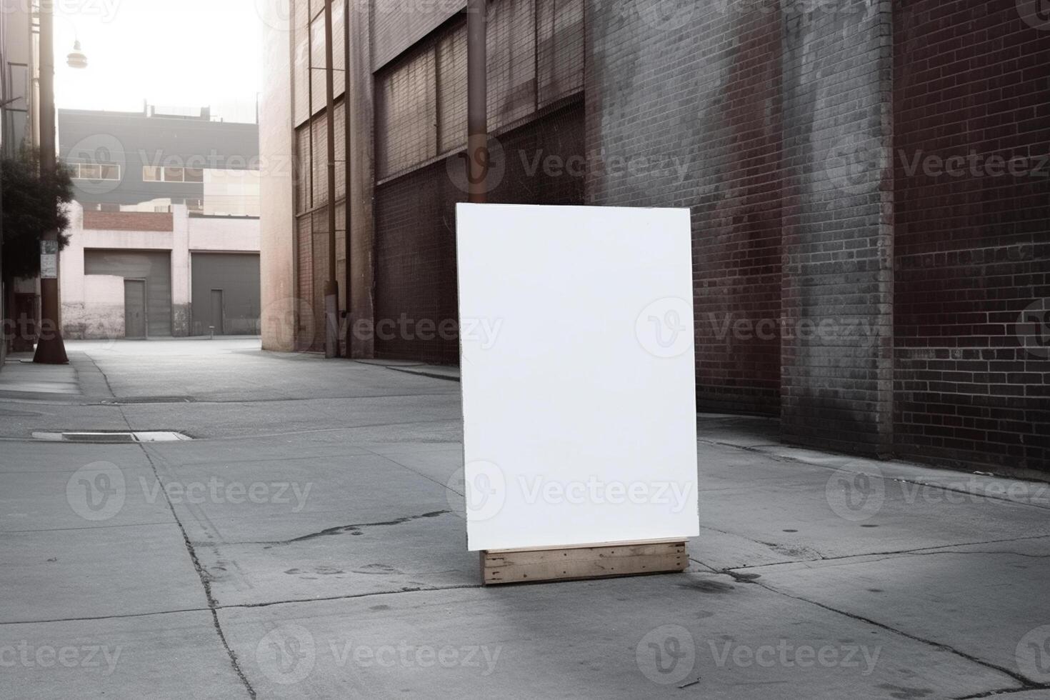 a Blank white sign board mockup isolated outside photo