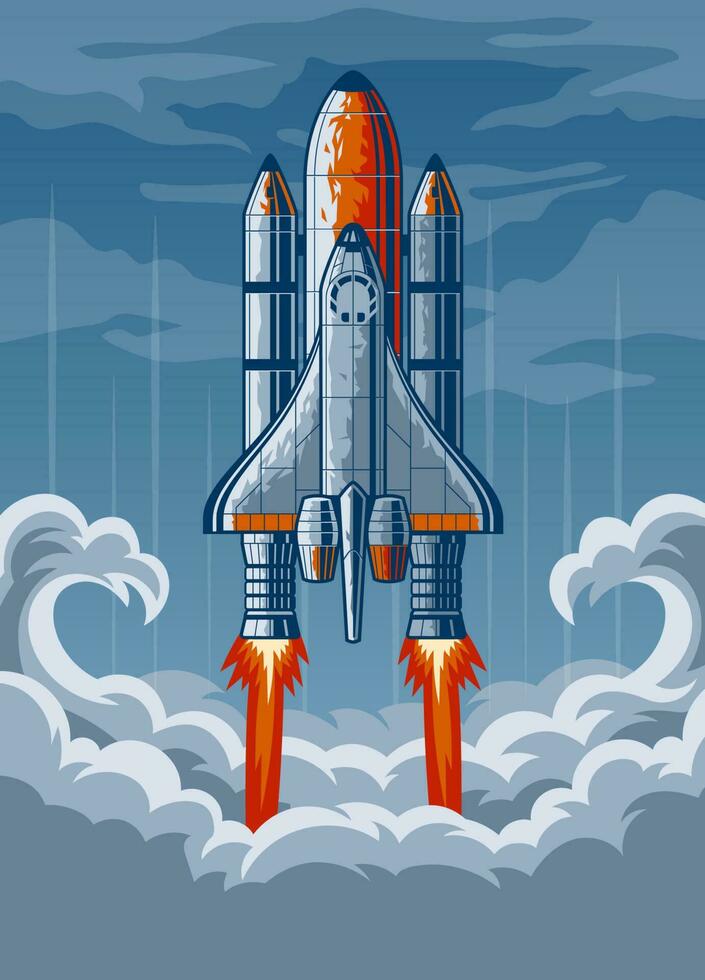 Space Ship Shuttle Launch vector