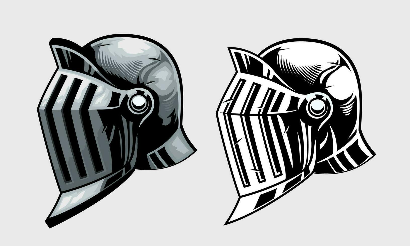 Gladiator Warrior helmet set vector