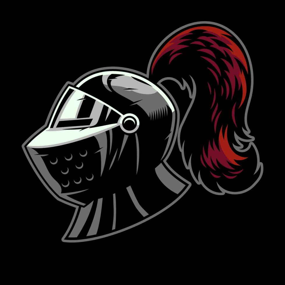 Knight Helmet in Hand Drawn Style vector