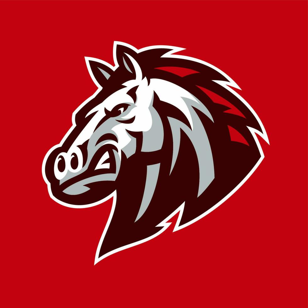 Angry Horse Head Mascot Logo vector