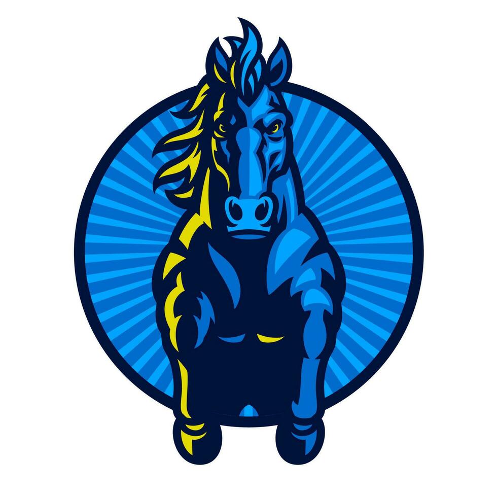 caballo saltando mascota deporte logo vector