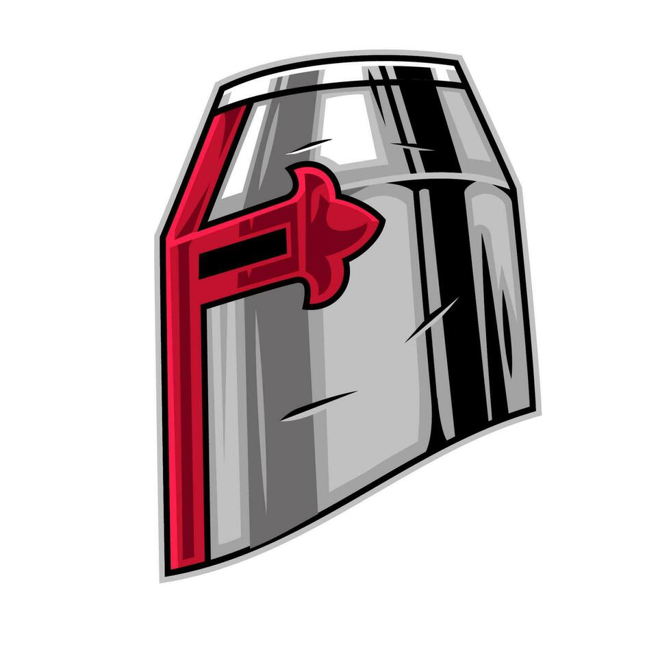 Hand Drawn Helmet of Crusader Knights vector