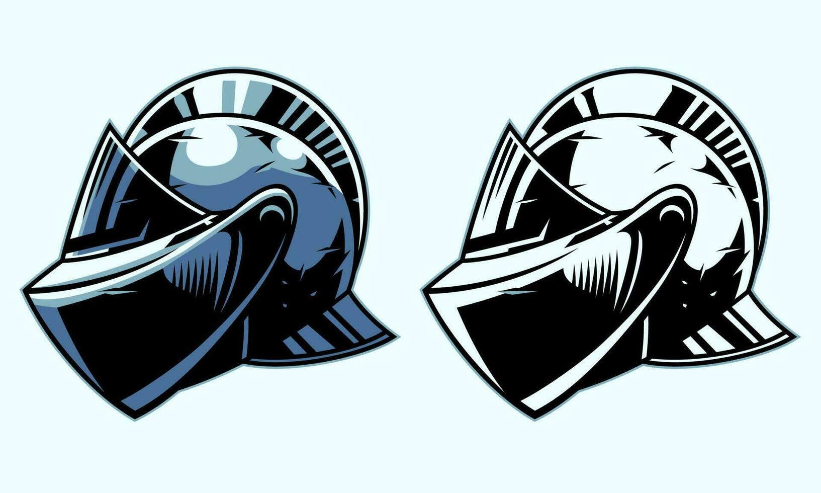 Medieval knight Helmet Set vector