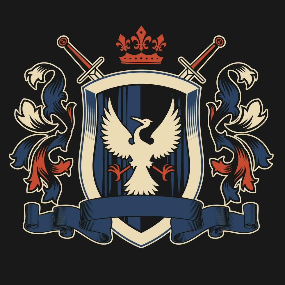 Knight Medieval Shirt Crest Design vector