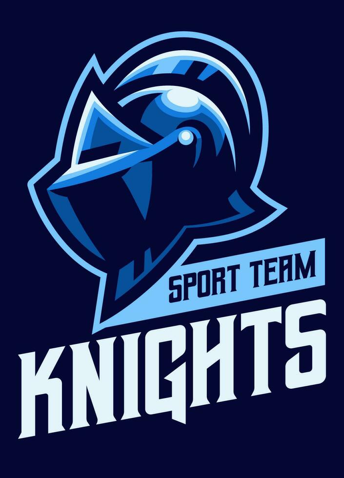 Sport Team Mascot Logo Style of Knight Helmet vector