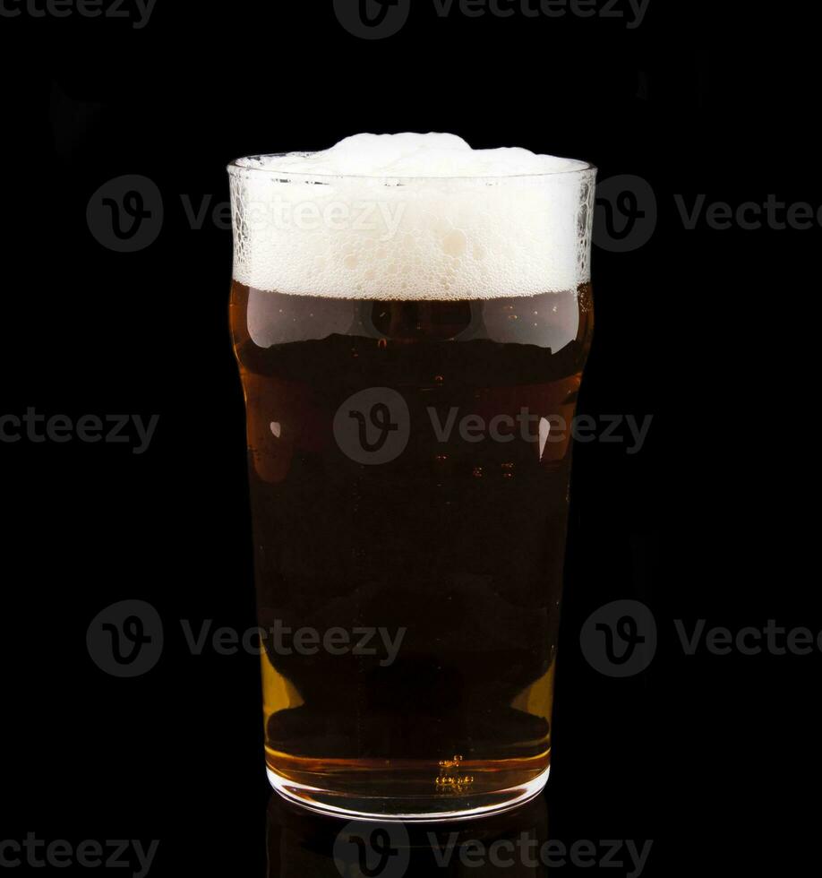 Red Beer on dark background photo