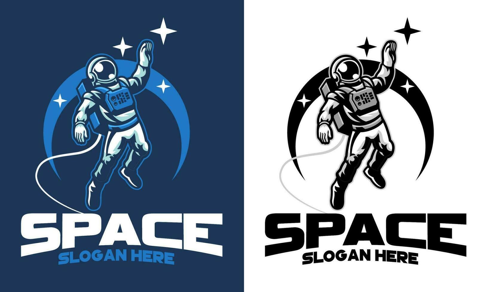 conjunto de astronauta deporte logo estilo vector