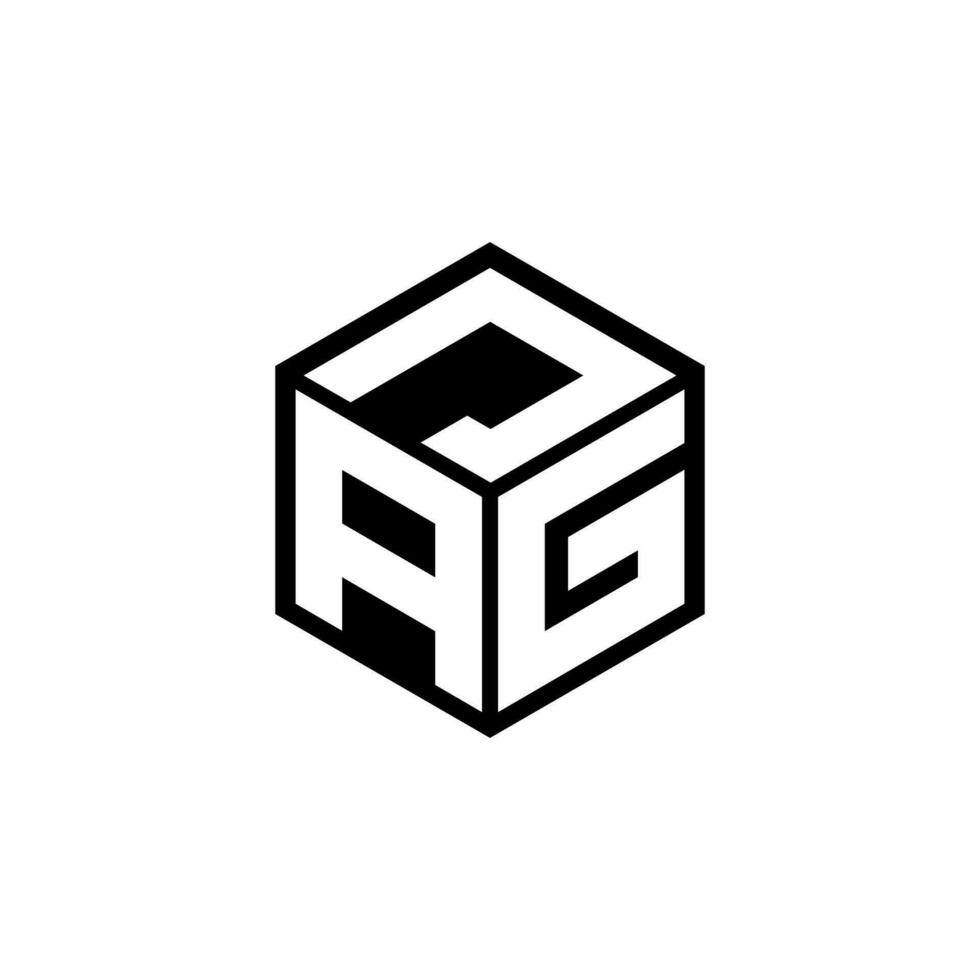 AGJ letter logo design in illustration. Vector logo, calligraphy designs for logo, Poster, Invitation, etc.