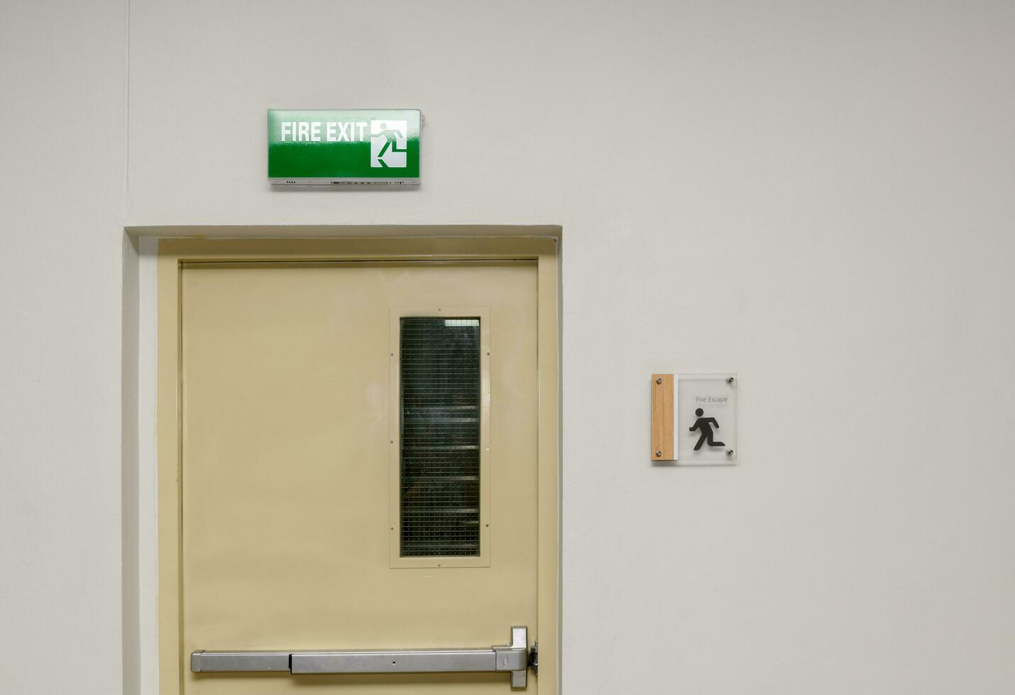 Fire exit steel door for evacuation in case of fire photo