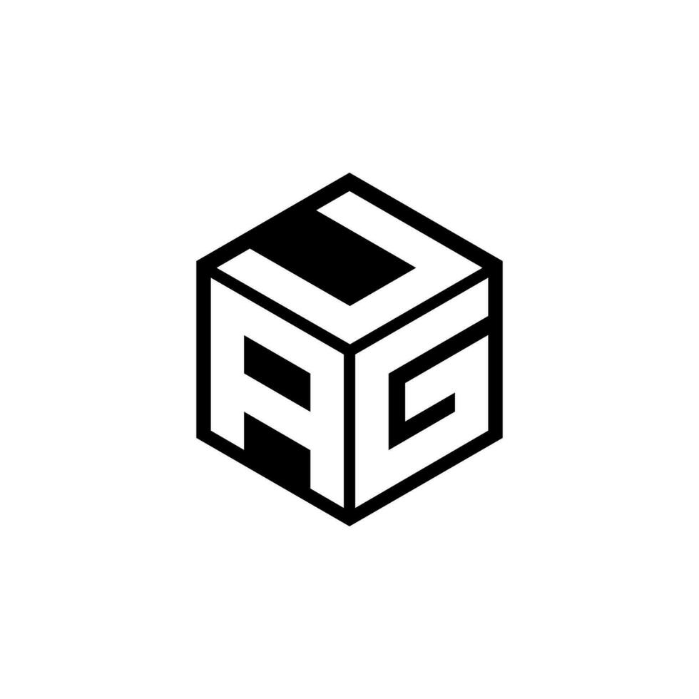 AGU letter logo design in illustration. Vector logo, calligraphy
