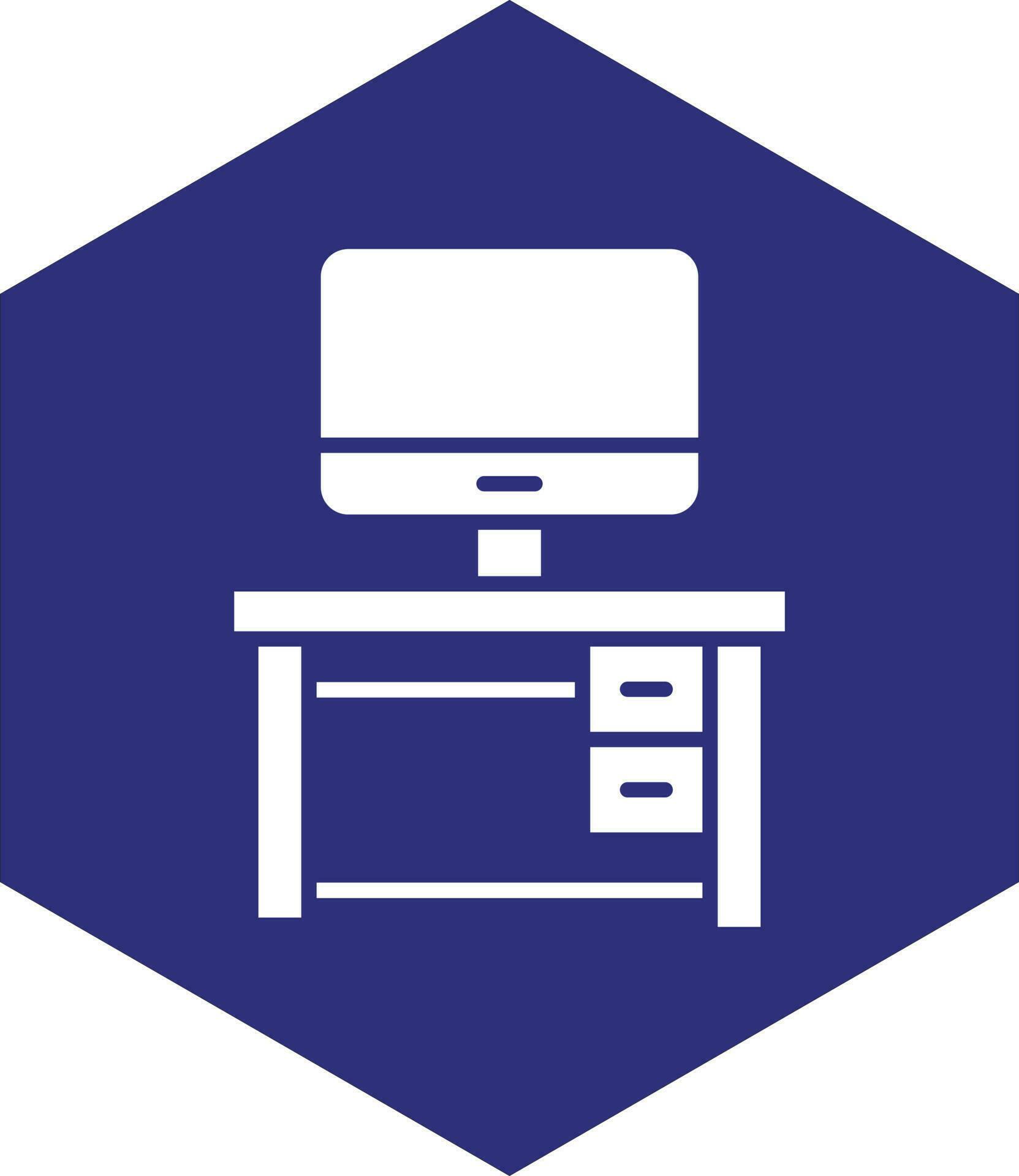 Computer Table Vector Icon design 23312162 Vector Art at Vecteezy