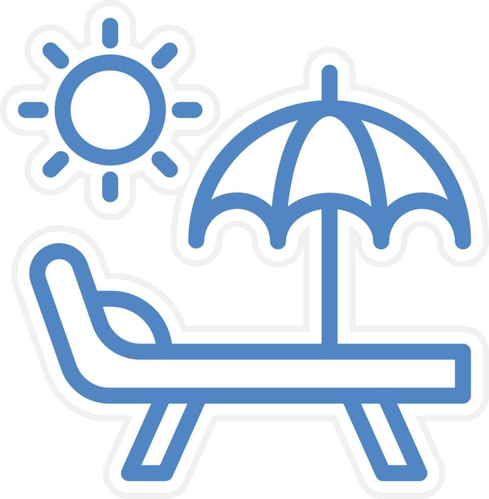 Sun Bed Vector Icon Style