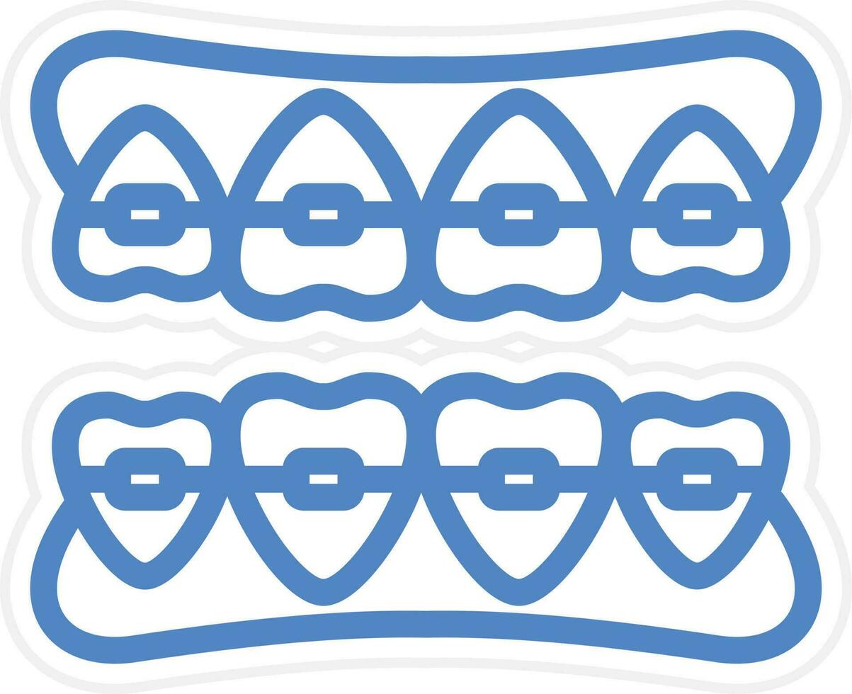 Tooth Braces Vector Icon Style