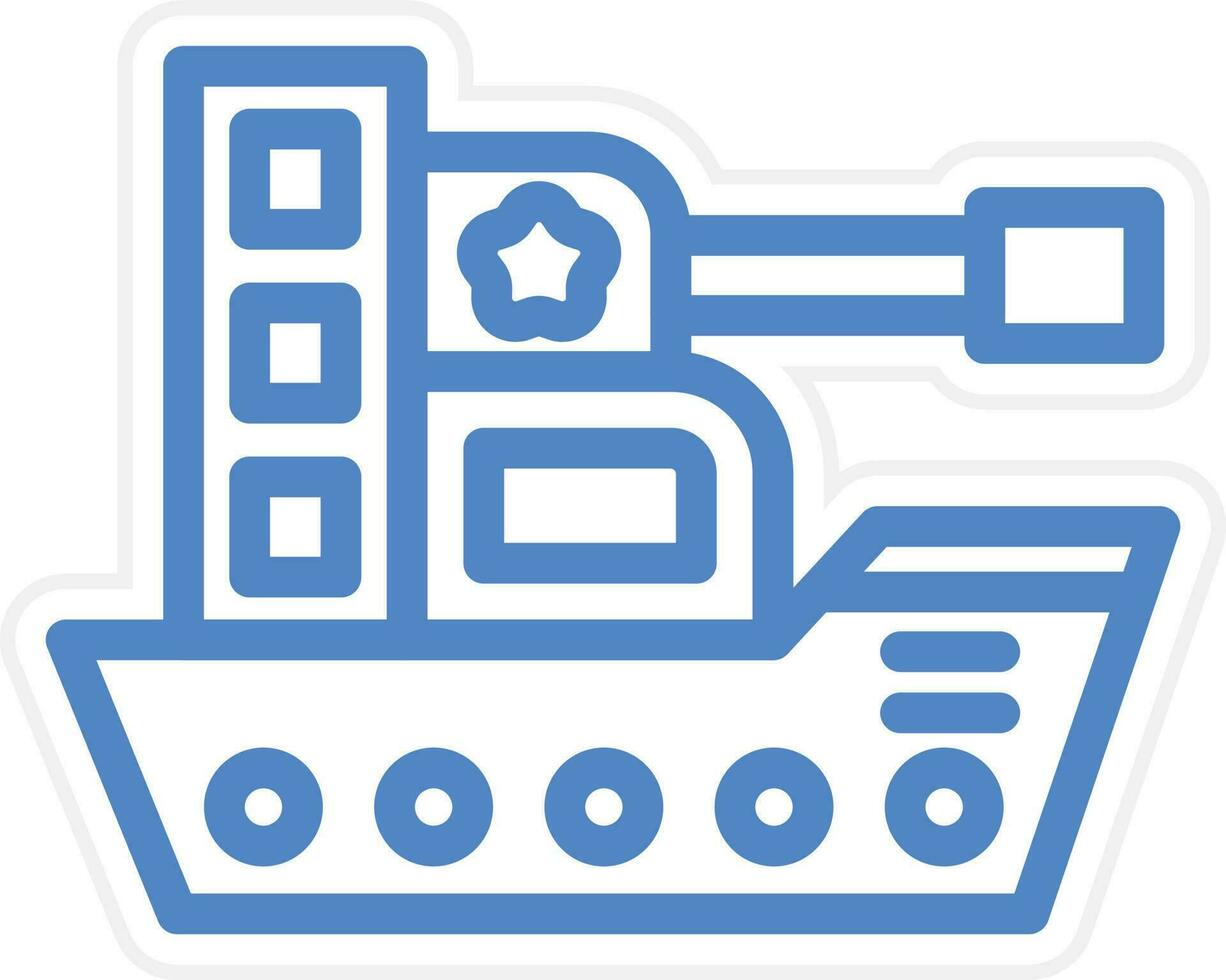 Army Ship Vector Icon Style