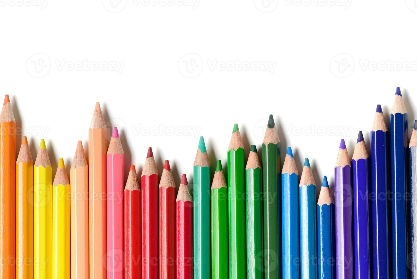 Color pencils isolated on white background photo