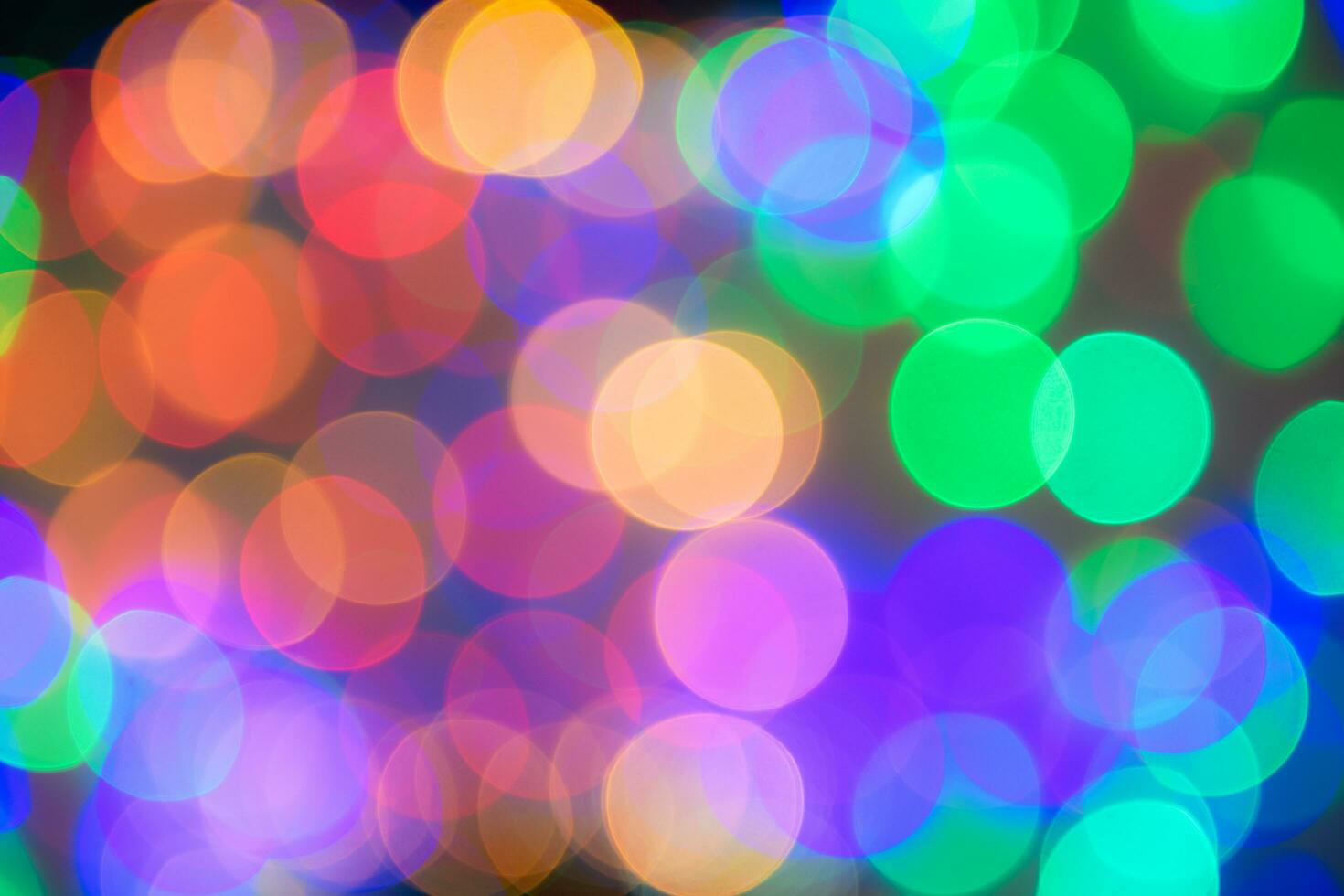 Christmas garland blurred. Abstract and colorful bokeh photo