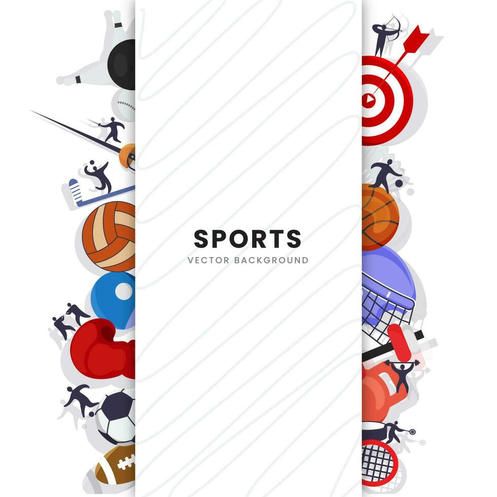 Sports Tournament Elements On White Background. vector