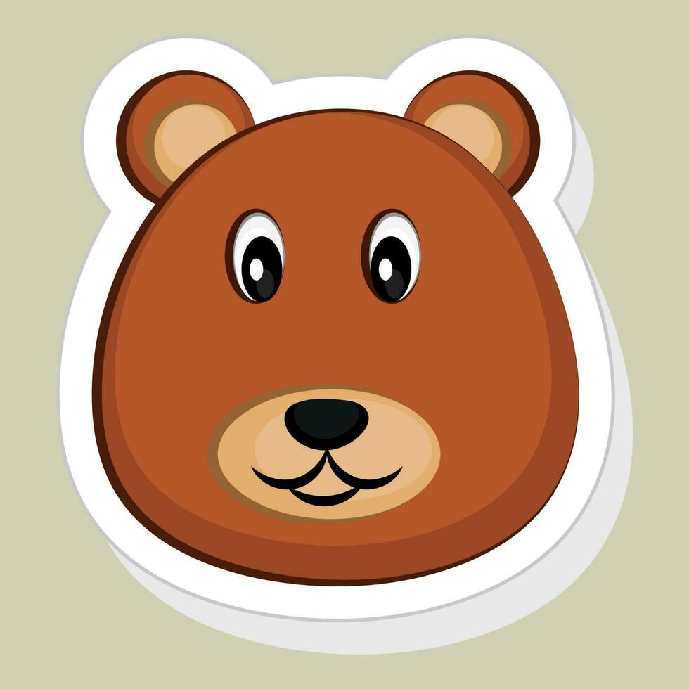 Sticker or label of Happy Bear. vector