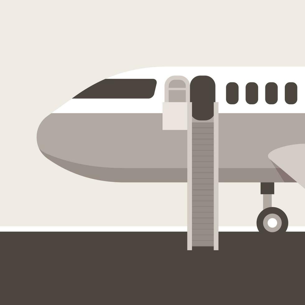 Boarding A Plane, Isolated Background. vector