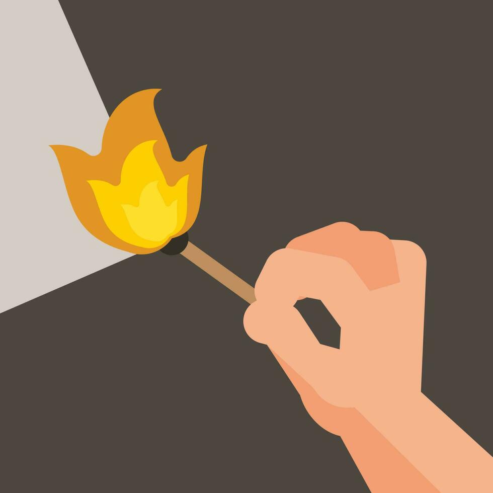 Burning Paper, Isolated Background. vector