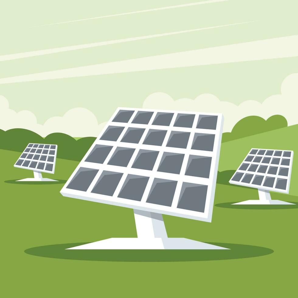 Solar Energy Panels, Isolated Background. vector