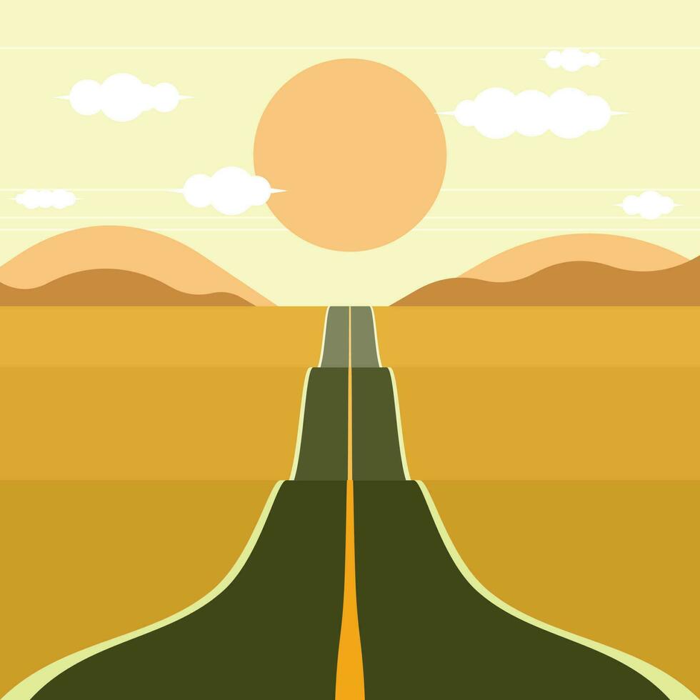 Road To The Horizon, Isolated Background. vector