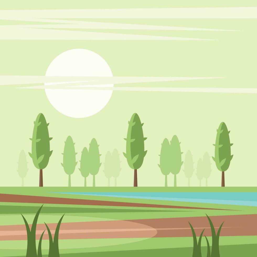 Outdoor Landscape, Isolated Background. vector