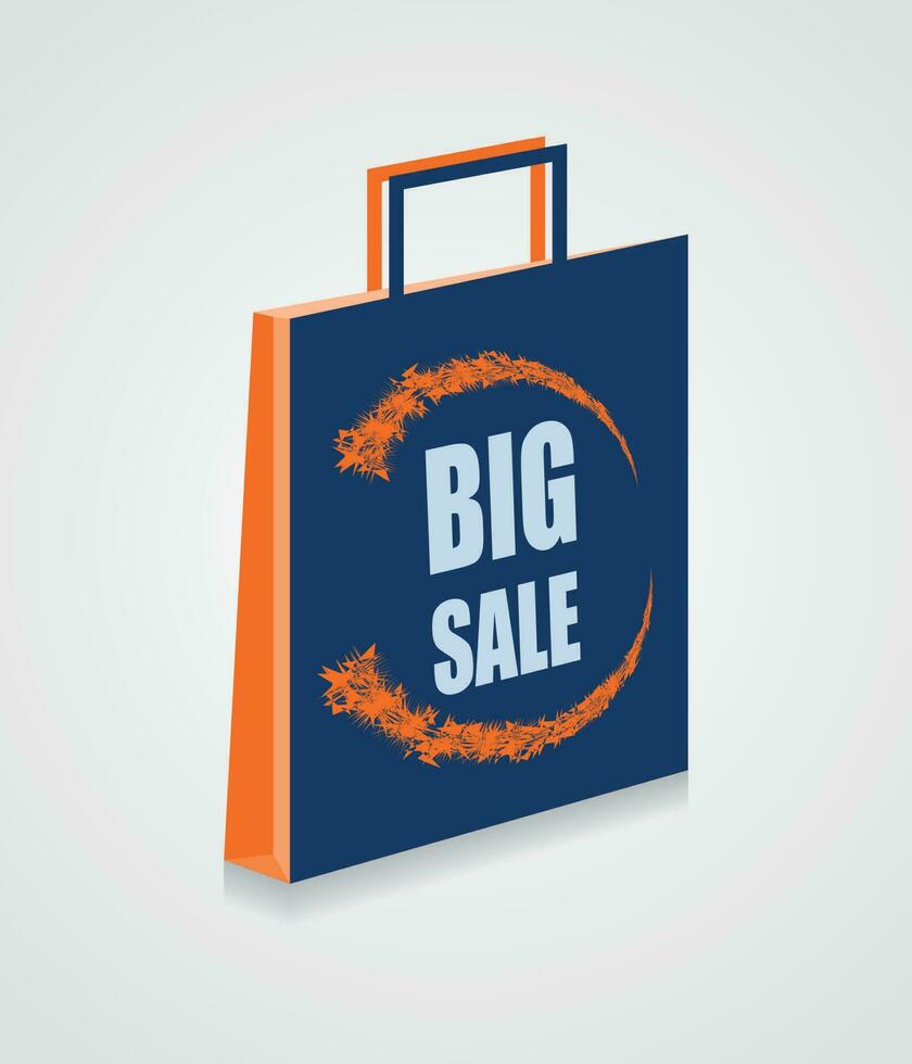 Shopping Bag With Text, Isolated Background. vector