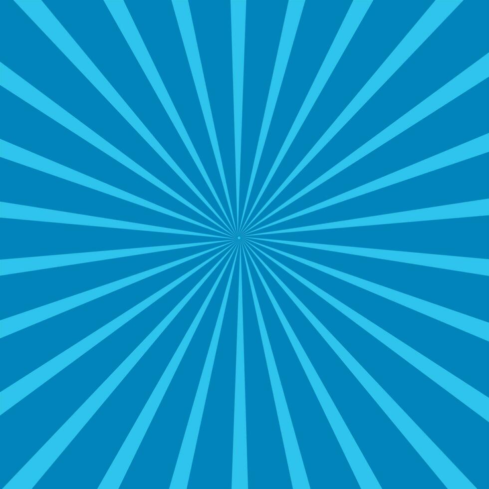 Blue Sun Rays, Isolated Background. vector