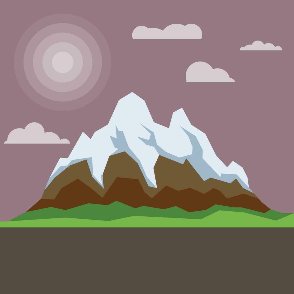 Snow On The Mountains, Isolated Background. vector