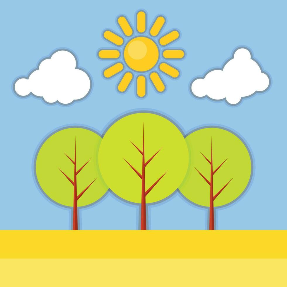 Sunny Weather, Isolated Background. vector
