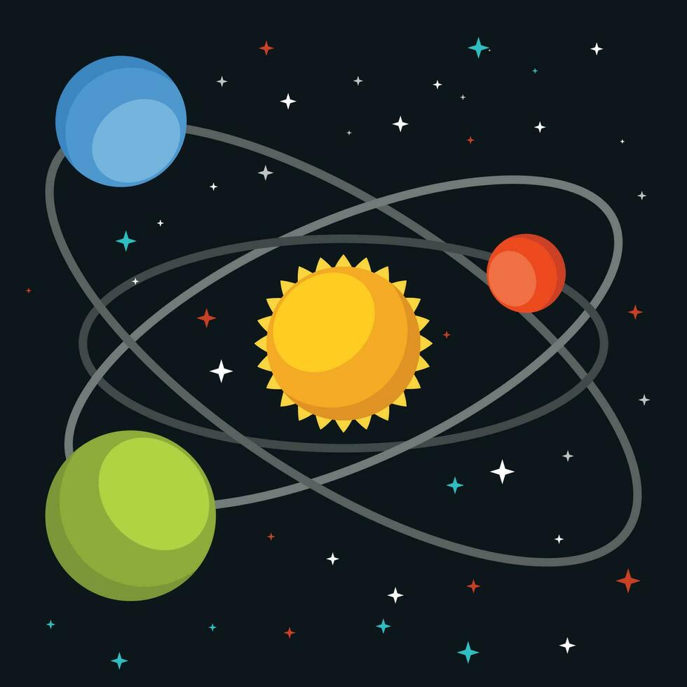 Solar System, Isolated Background. vector
