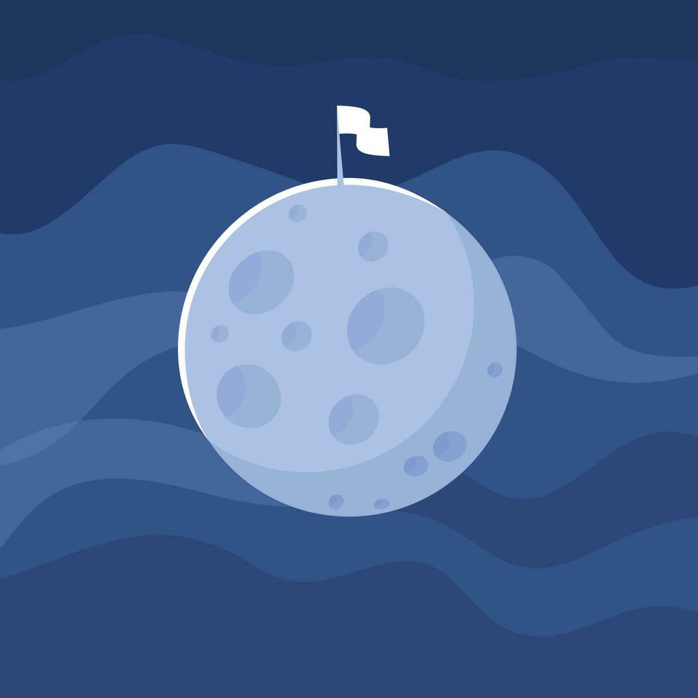 azul luna, aislado antecedentes. vector