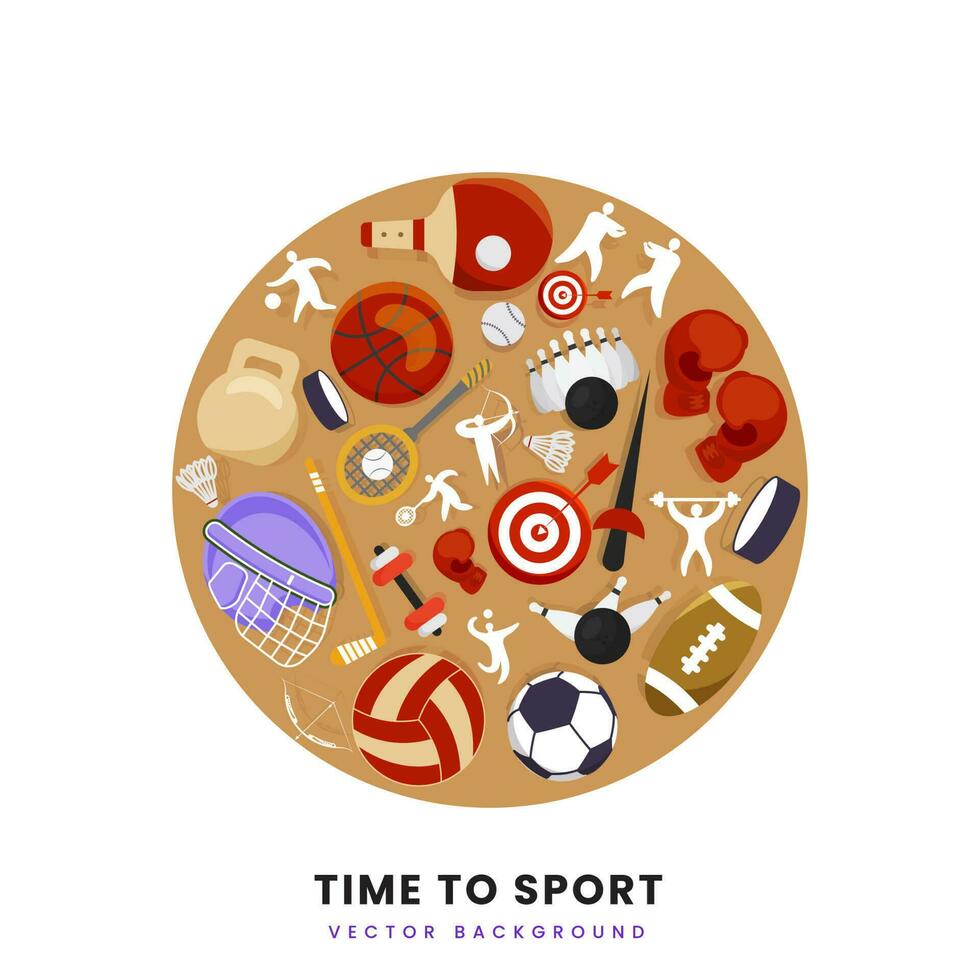 Sports Tournament Elements On Brown And White Background. vector