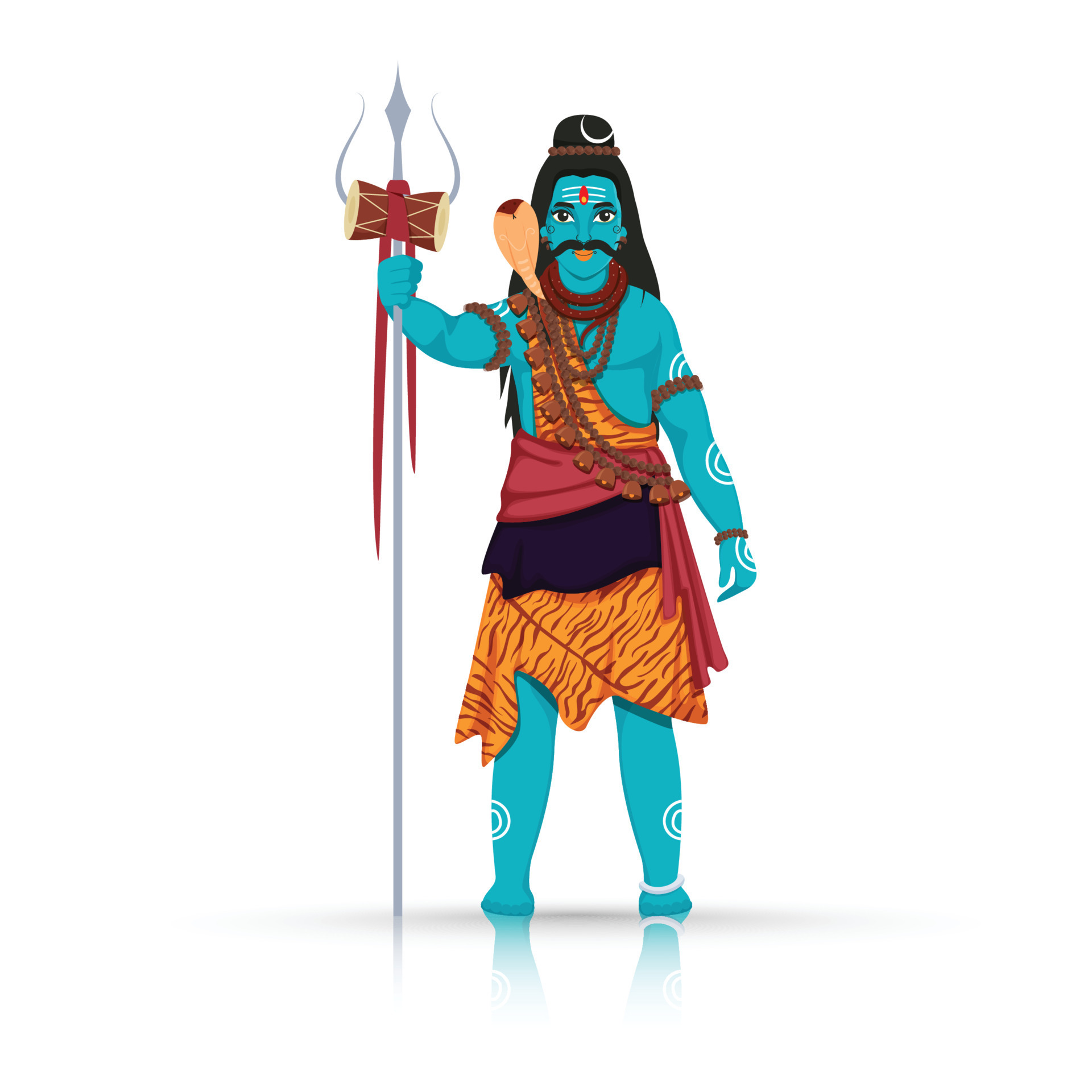 Illustration Of Hindu Mythology Lord Shiva Standing With Trident On