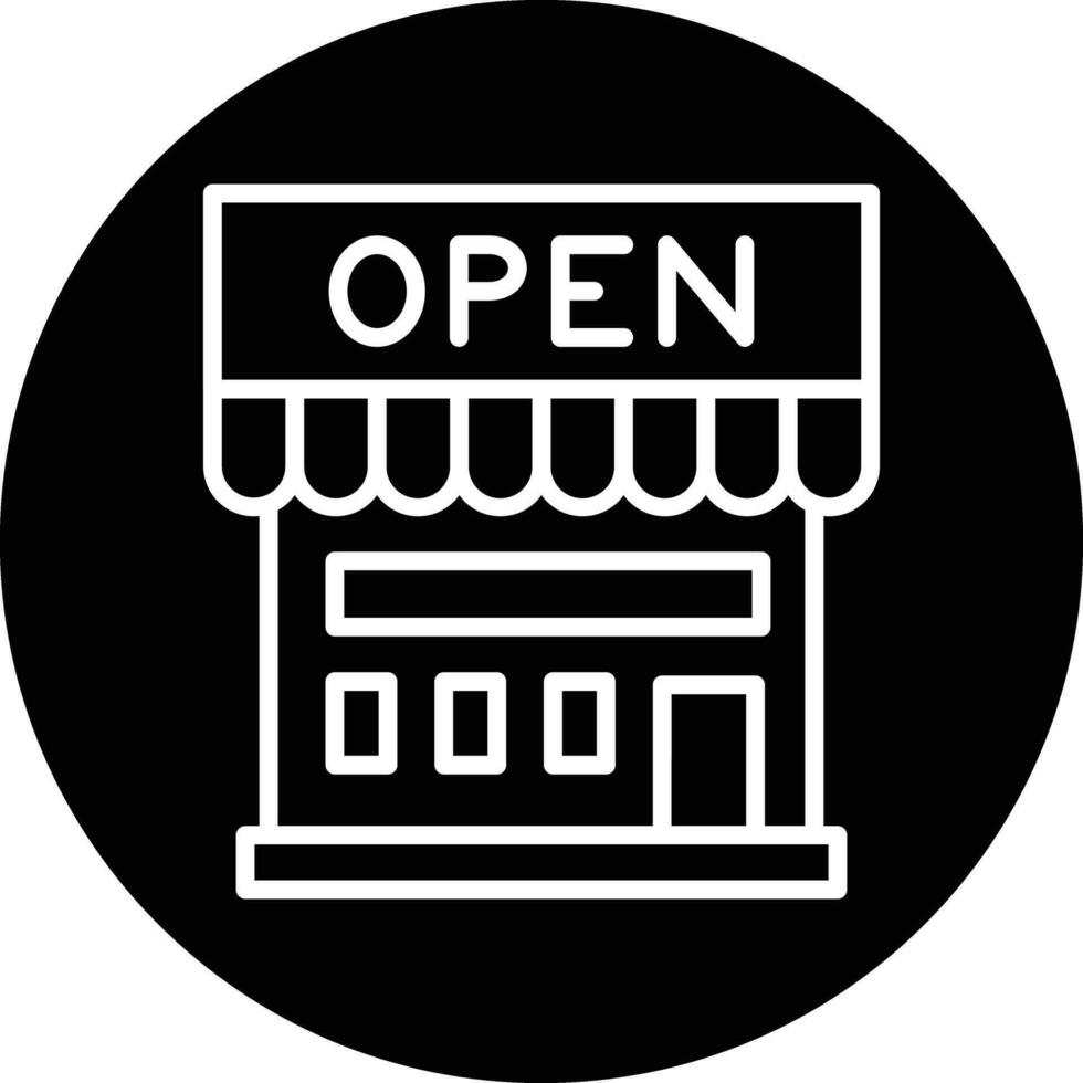 diseño de icono de vector abierto de tienda