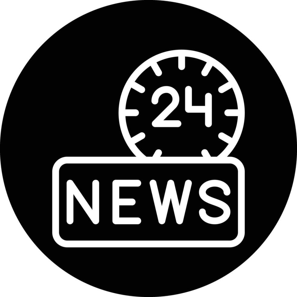 24 Hours News Vector Icon Design