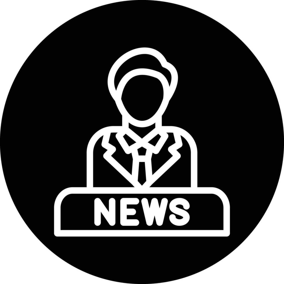 News Anchor Vector Icon Design