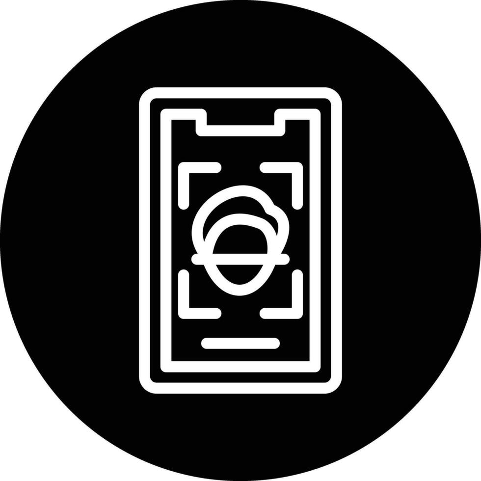 Mobile Face Scan Vector Icon Design