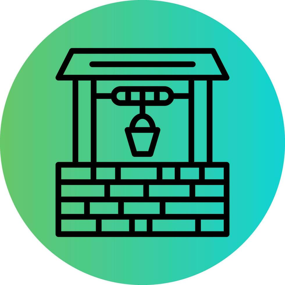 Water Well Vector Icon Design