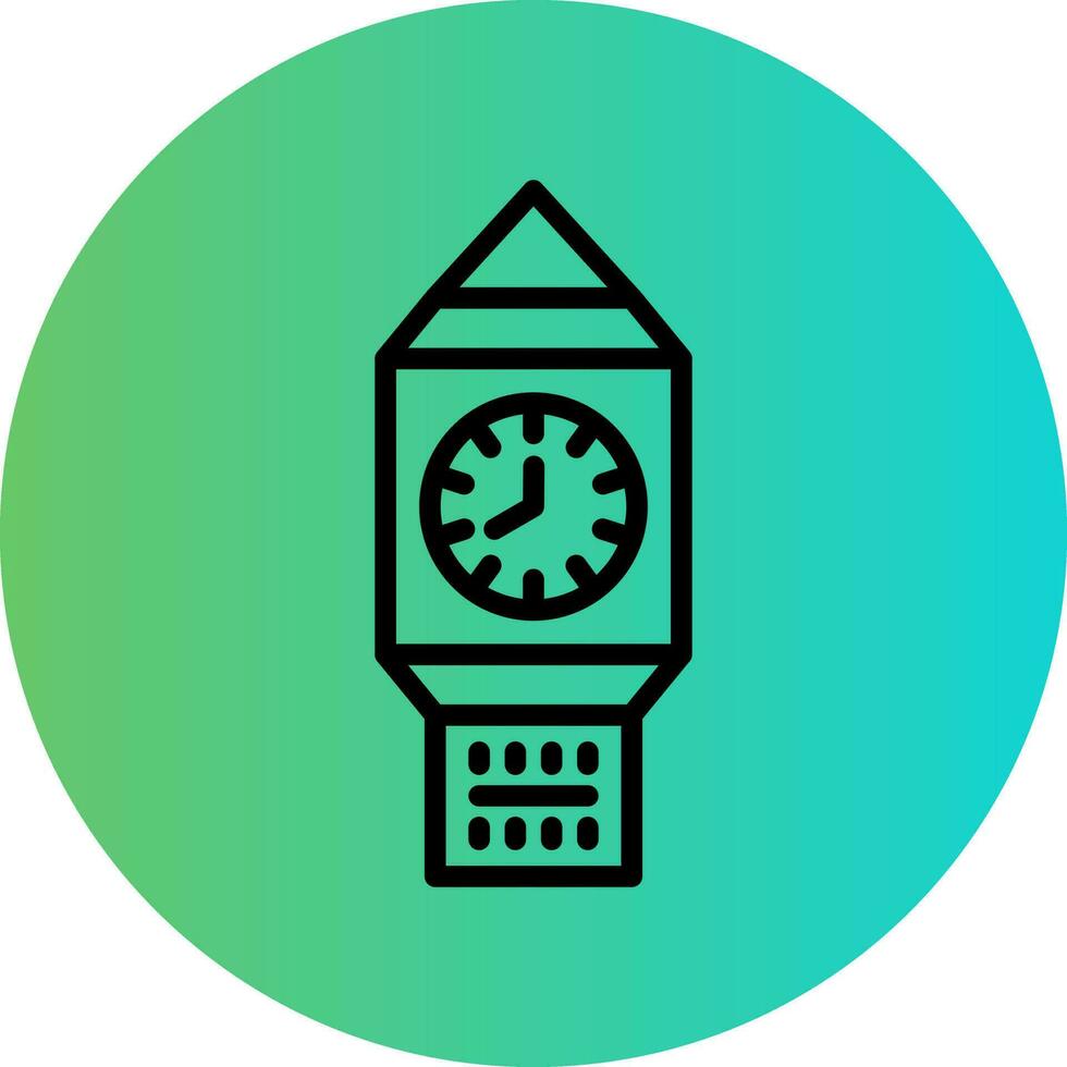 Clock Tower Vector Icon Design