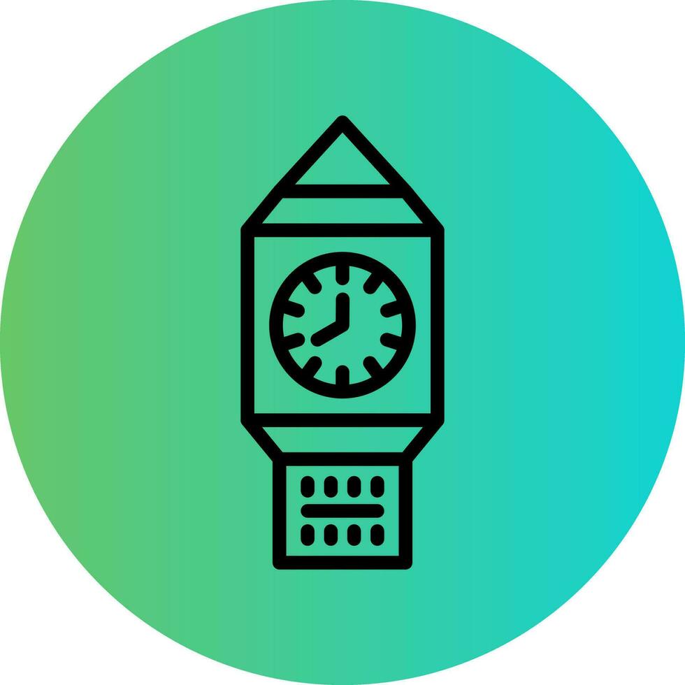 Clock Tower Vector Icon Design